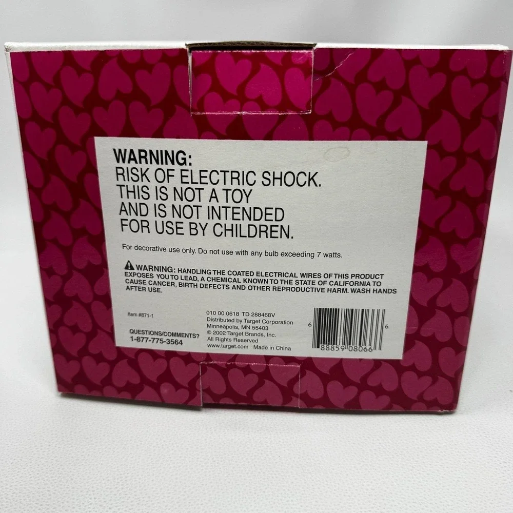 Target 2002 Heart Lamp Red Glitter Y2K Valentine Novelty Light Works Instruction